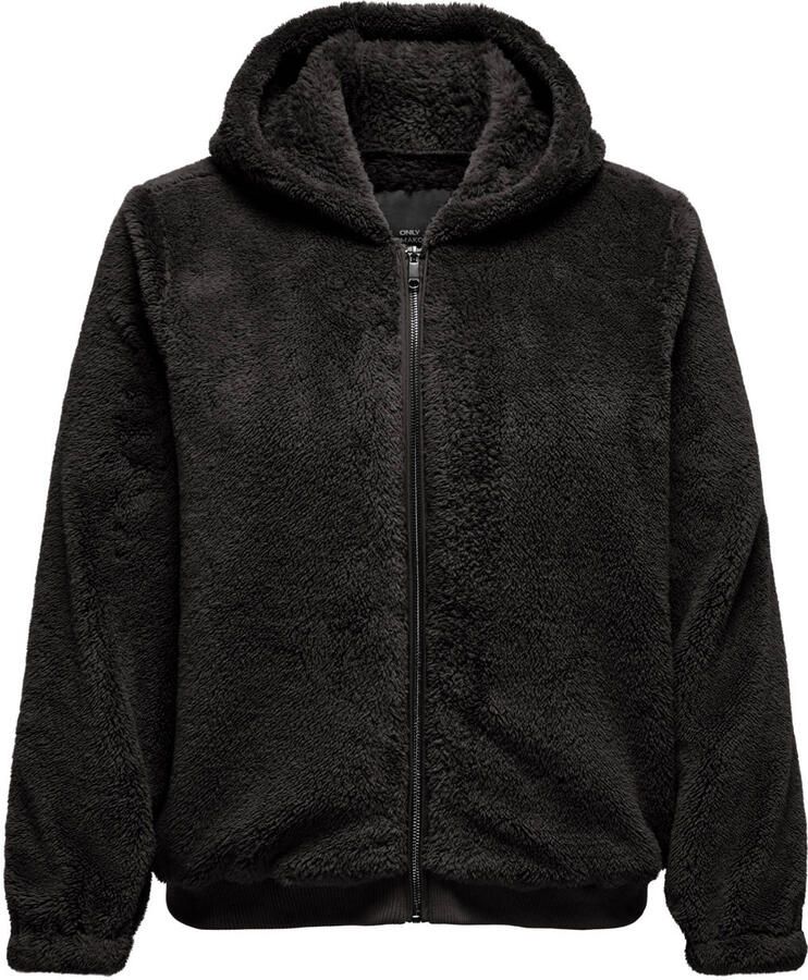 ONLY CARMAKOMA imitatiebont sweatvest Plus Size donkerbruin - Foto 2