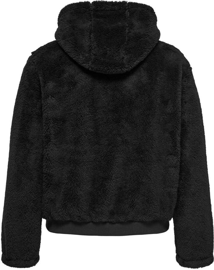 ONLY CARMAKOMA imitatiebont sweatvest Plus Size zwart - Foto 2