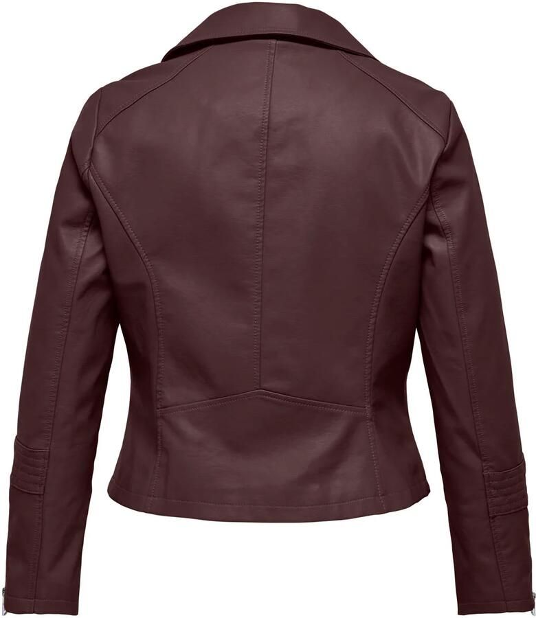 ONLY CARMAKOMA imitatieleer jas Plus Size donkerrood