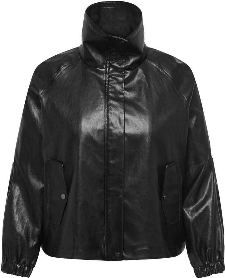 ONLY CARMAKOMA imitatieleren jas Plus Size zwart