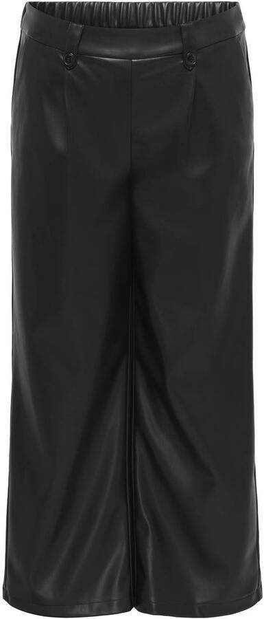 ONLY CARMAKOMA imitatieleren wide leg casual broek Plus Size zwart
