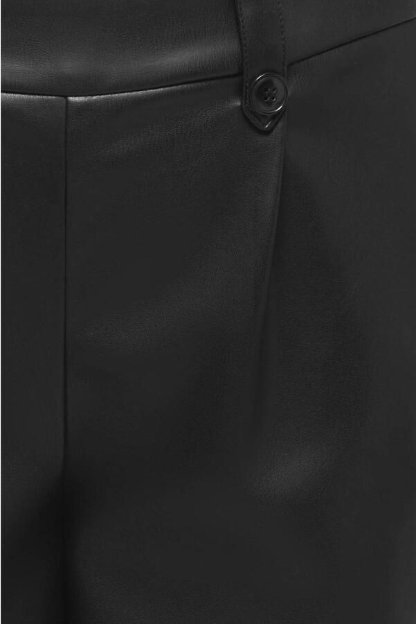 ONLY CARMAKOMA imitatieleren wide leg casual broek Plus Size zwart - Foto 2