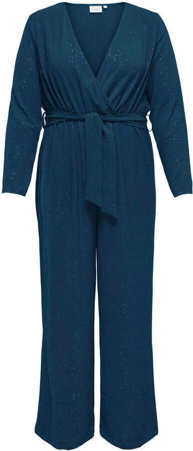 ONLY CARMAKOMA jumpsuit met glitters petrol