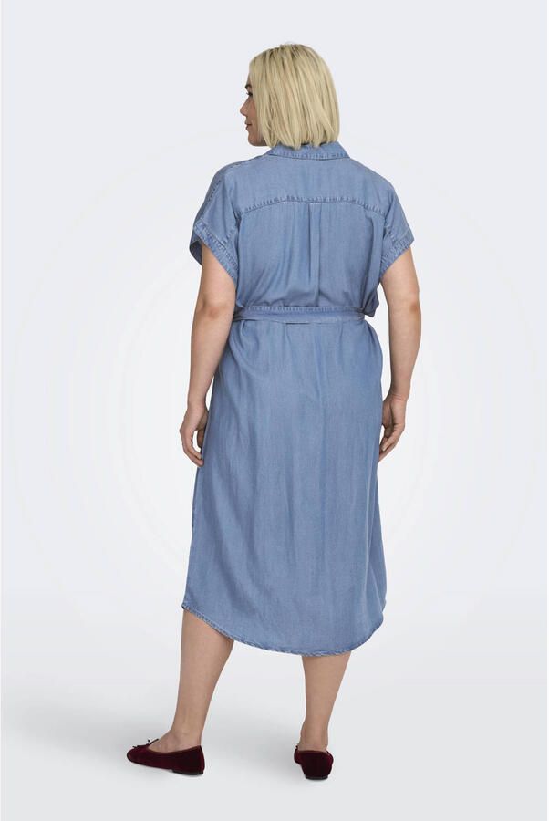 ONLY CARMAKOMA jurk gebreid light blue denim - Foto 2