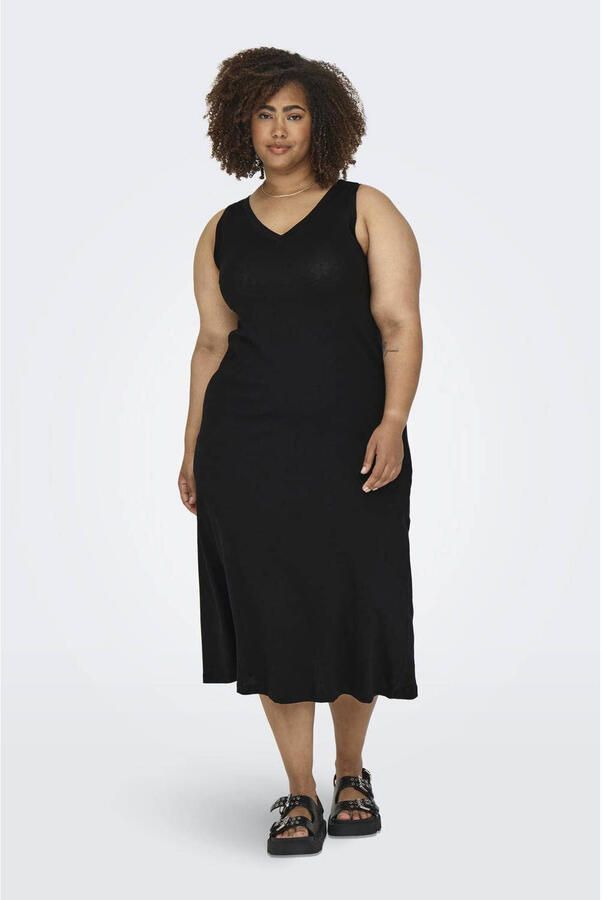 ONLY CARMAKOMA Shirtjurk CARMAY LIFE S L CALF V-NECK DRESS JRS