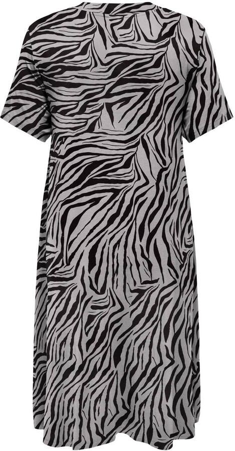 ONLY CARMAKOMA korte jurk met zebraprint