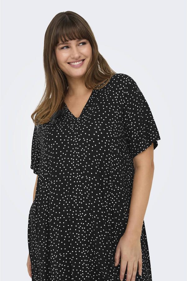 ONLY CARMAKOMA Shirtjurk CARFYRLA LIFE S S V-NCK BLK AOP DRE NOOS - Foto 3