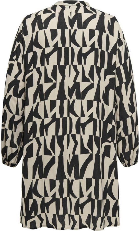Only Carmakoma Grafische Driehoek Zwarte Jurk Black Dames - Foto 2