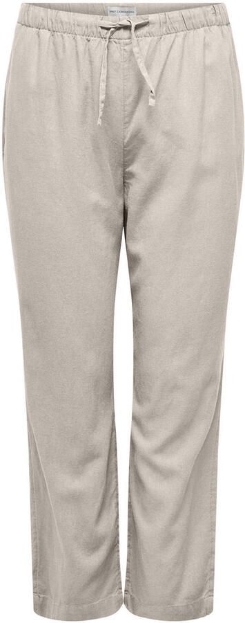 ONLY CARMAKOMA Linnen broek CARCARO MW LINEN BL PULL-UP PANT TLR