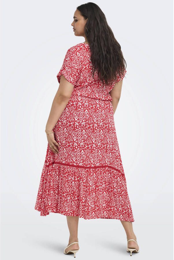 ONLY CARMAKOMA maxi jurk met print Plus Size rood - Foto 2