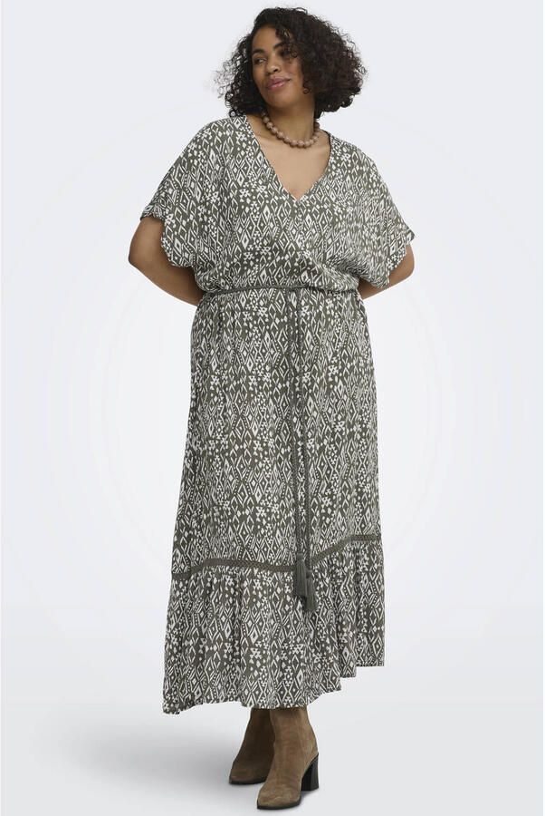 ONLY CARMAKOMA maxi jurk Plus Size met print donkergroen - Foto 2