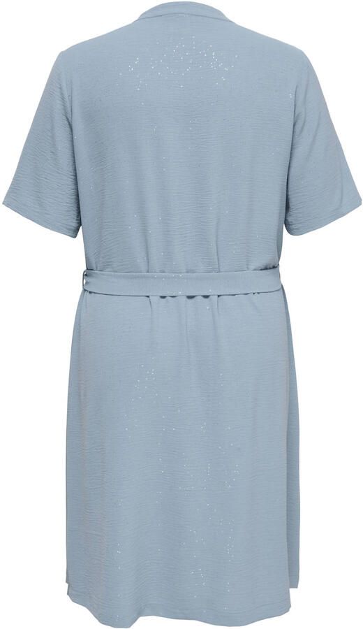 ONLY CARMAKOMA midi jurk met glitter lichtblauw - Foto 3