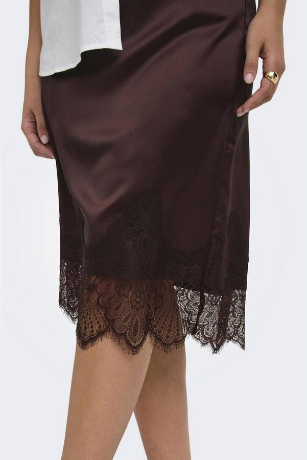 ONLY CARMAKOMA midi rok Plus Size donkerbruin