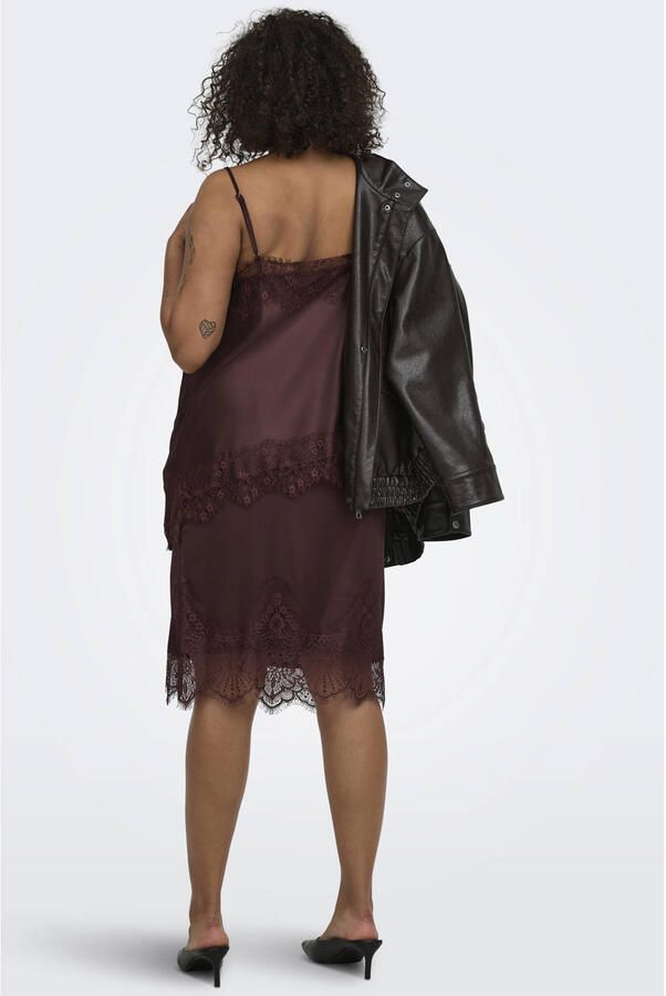ONLY CARMAKOMA midi rok Plus Size donkerbruin - Foto 2