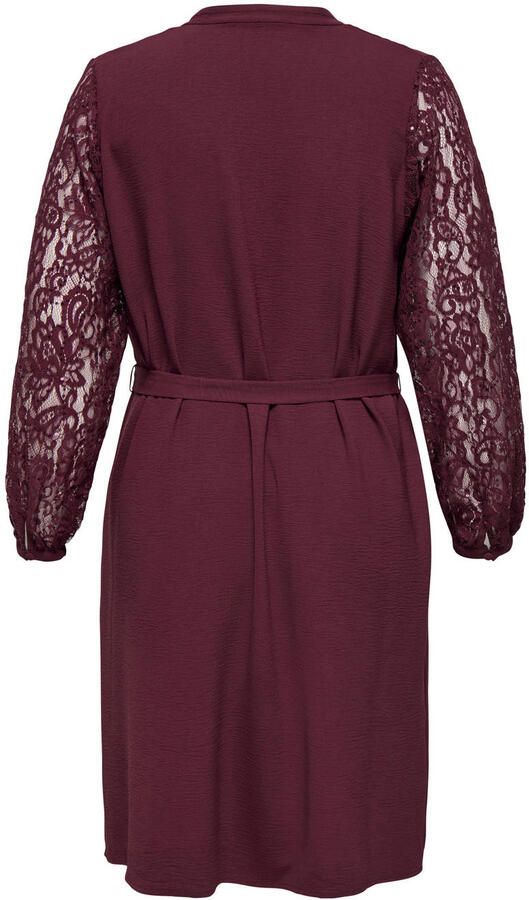 ONLY CARMAKOMA mini jurk donkerrood - Foto 3