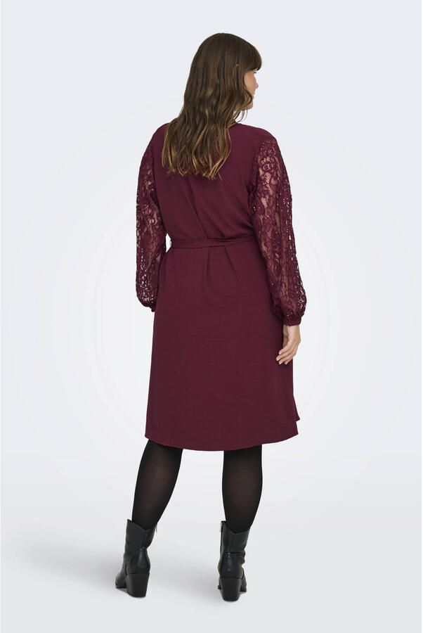 ONLY CARMAKOMA mini jurk donkerrood - Foto 2