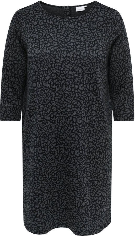 ONLY CARMAKOMA mini jurk Plus Size met panterprint zwart