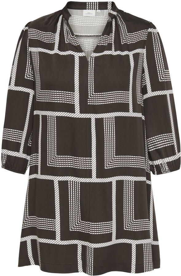 ONLY CARMAKOMA mini jurk Plus Size met print donkerbruin