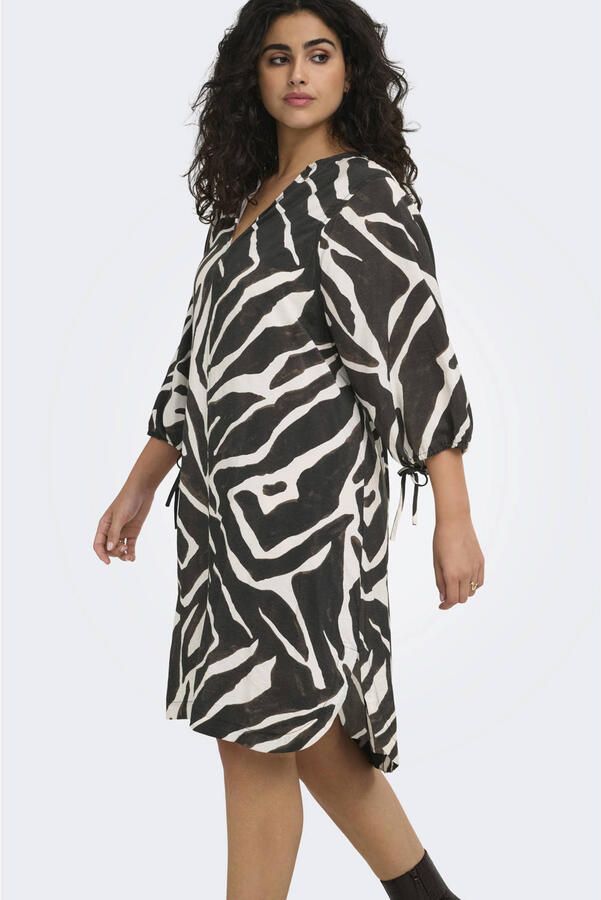 ONLY CARMAKOMA mini jurk Plus Size met print zwart
