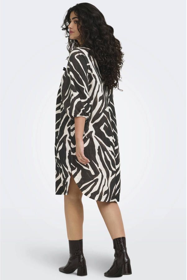 ONLY CARMAKOMA mini jurk Plus Size met print zwart - Foto 2