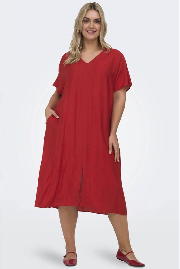 ONLY CARMAKOMA mini jurk rood