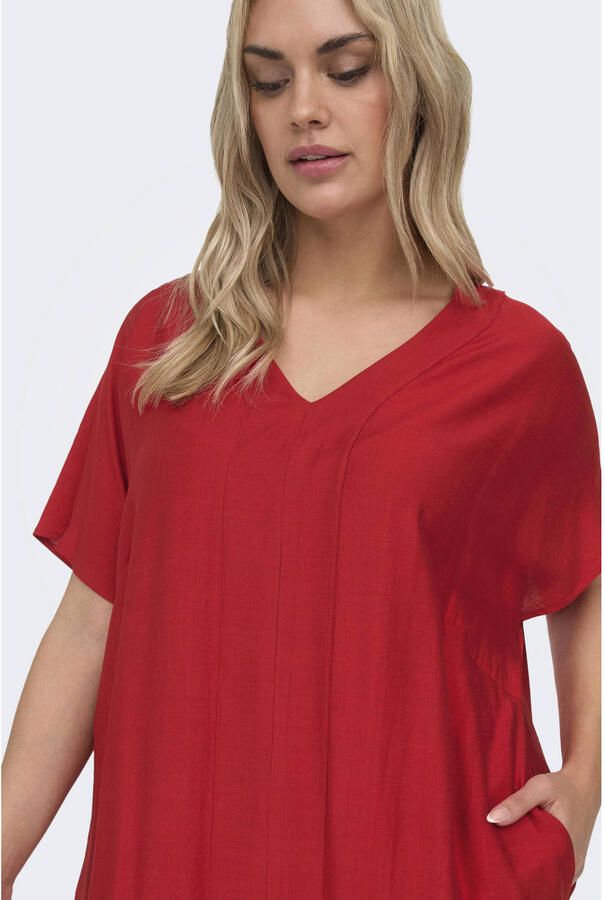 ONLY CARMAKOMA mini jurk rood - Foto 2