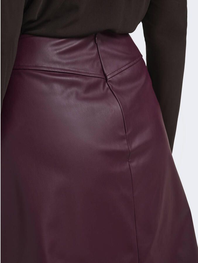 ONLY CARMAKOMA mini spijkerrok Plus Size donkerrood - Foto 2