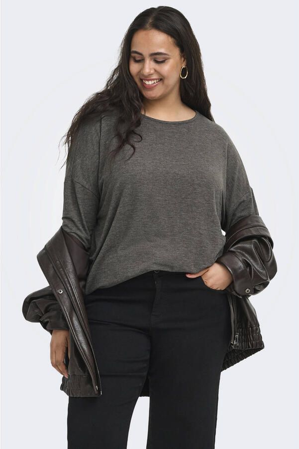 ONLY CARMAKOMA oversized top Plus Size antraciet