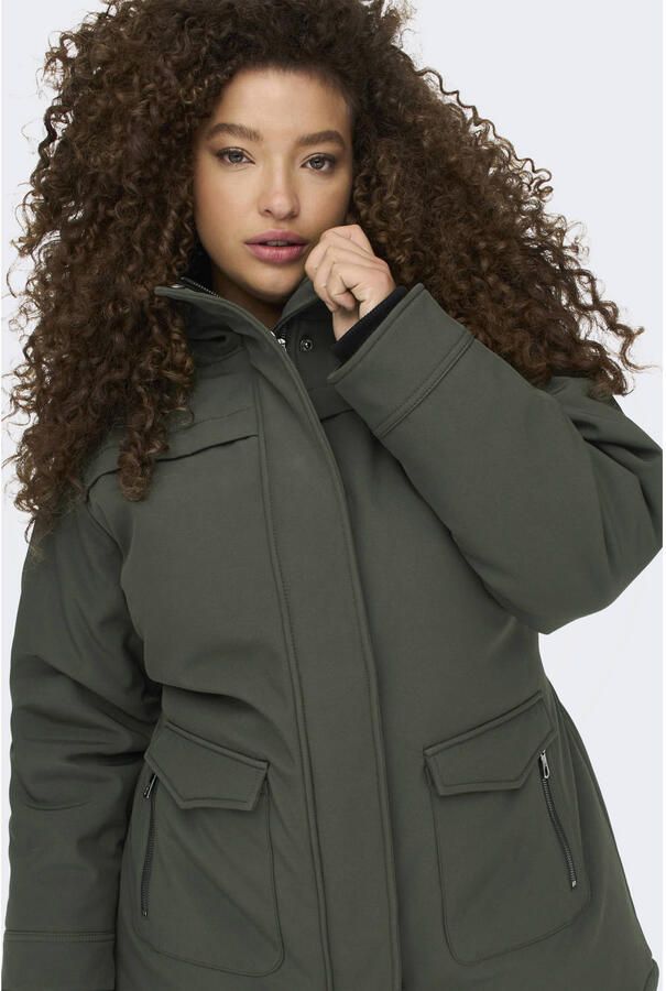 ONLY CARMAKOMA parka donkergroen