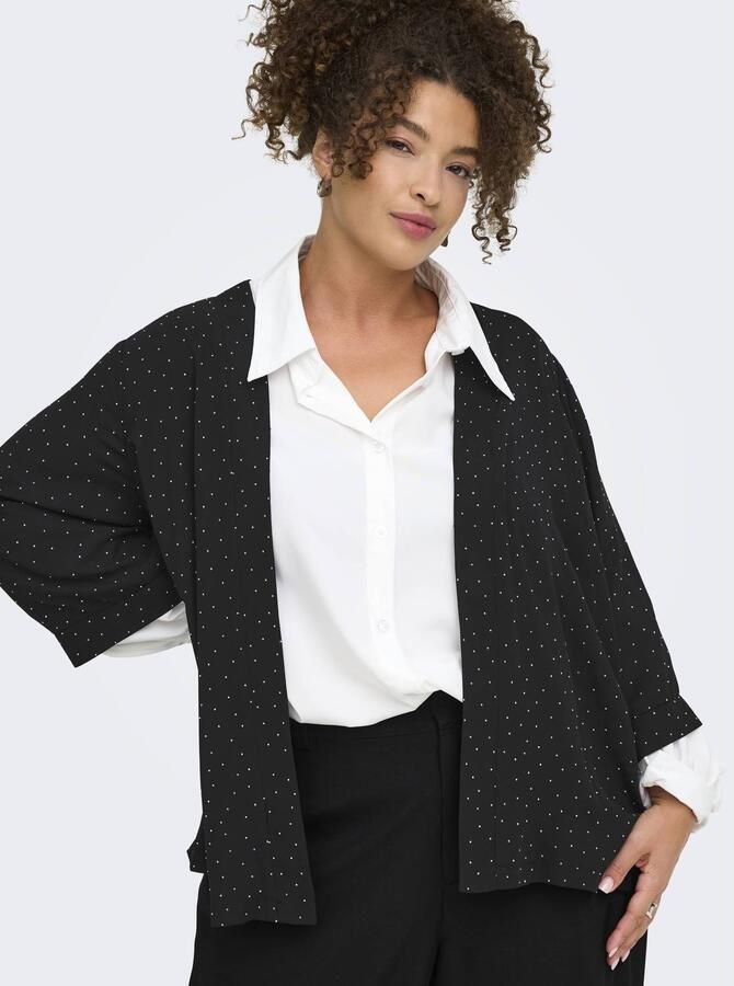 ONLY CARMAKOMA Plus Size blazer met glitters zwart