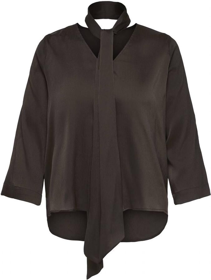 ONLY CARMAKOMA Plus Size blouse donkerbruin
