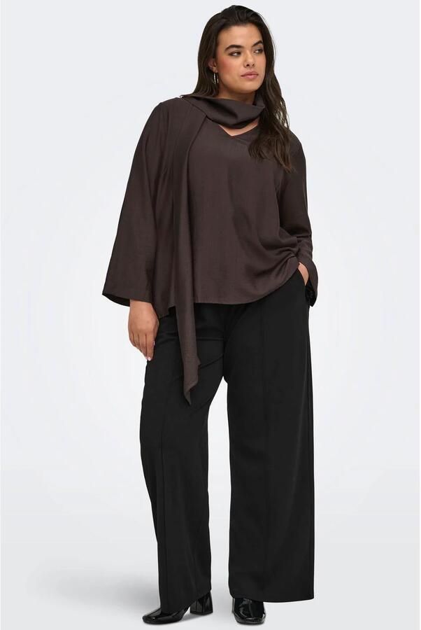 ONLY CARMAKOMA Plus Size blouse donkerbruin - Foto 2