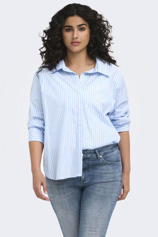 ONLY CARMAKOMA Plus Size blouse lichtblauw