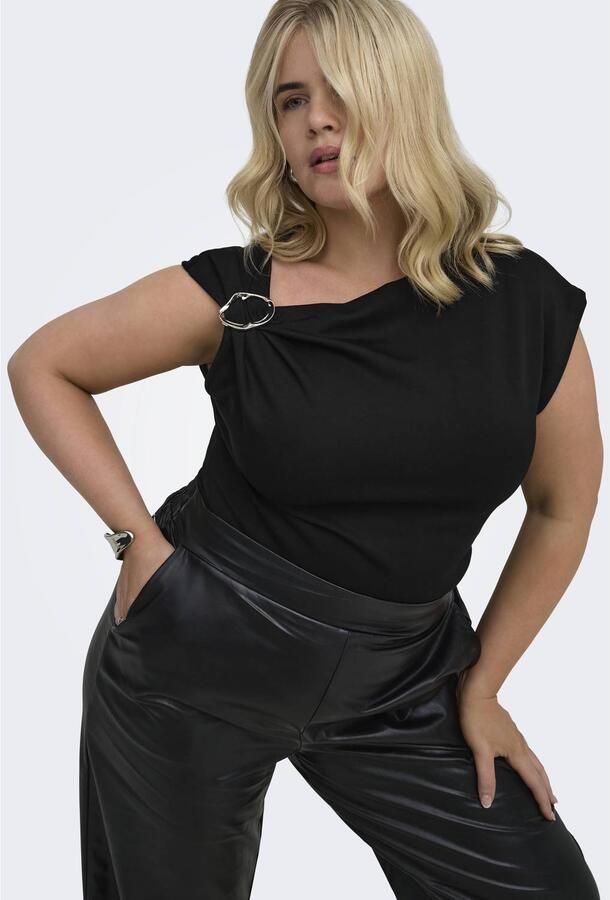 ONLY CARMAKOMA Plus Size blouse zwart - Foto 3