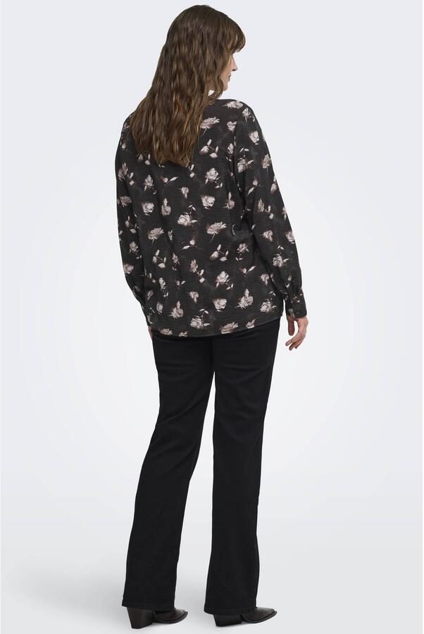 ONLY CARMAKOMA Plus Size gebloemde blouse donkerbruin - Foto 2