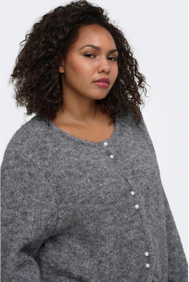 ONLY CARMAKOMA Plus Size gebreid vest grijs - Foto 2