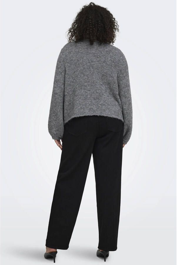 ONLY CARMAKOMA Plus Size gebreid vest grijs - Foto 3