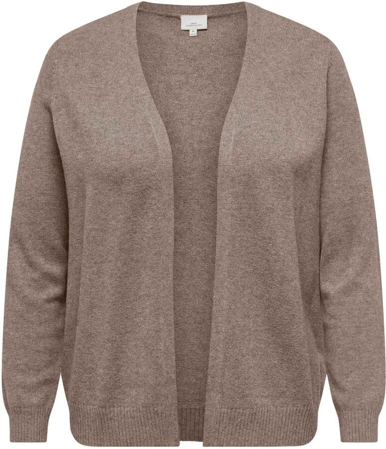 ONLY CARMAKOMA Plus Size gebreid vest met melée lichtbruin