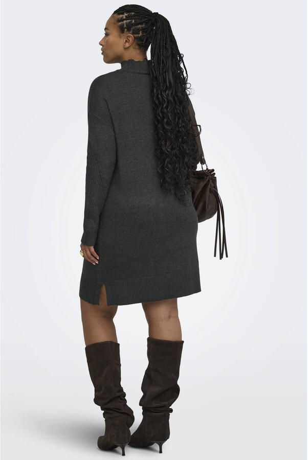 ONLY CARMAKOMA Plus Size gebreide coljurk grijs - Foto 2
