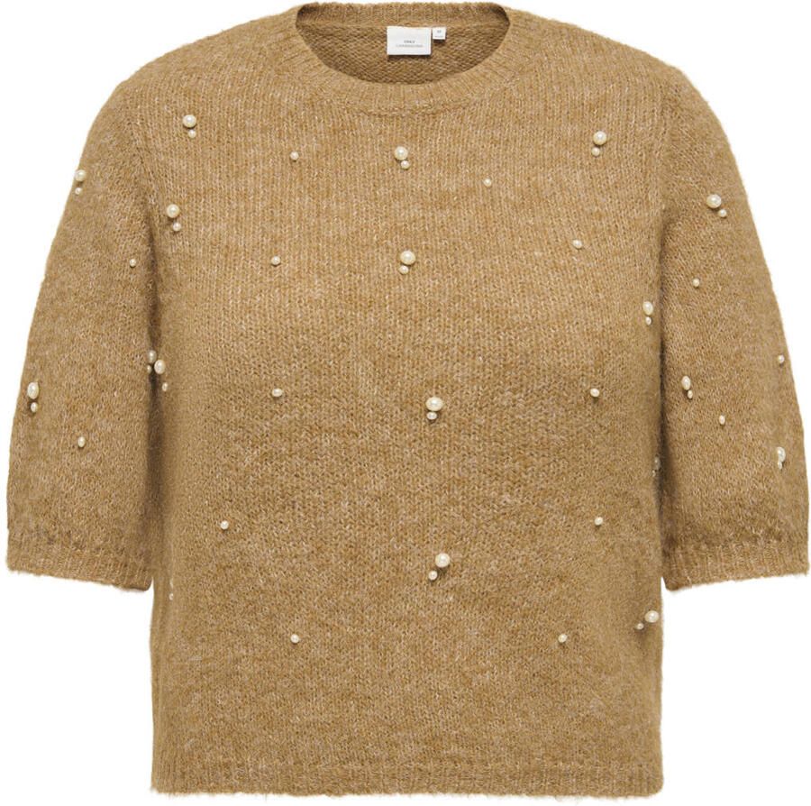 ONLY CARMAKOMA Plus Size gebreide pullover bruin