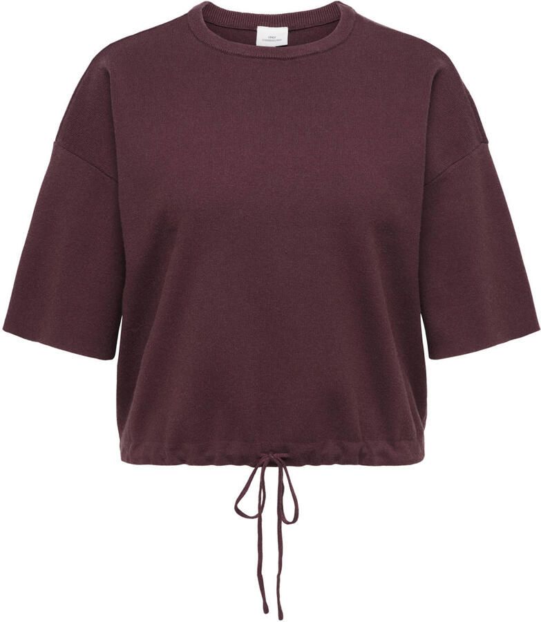 ONLY CARMAKOMA Plus Size gebreide top donkerrood