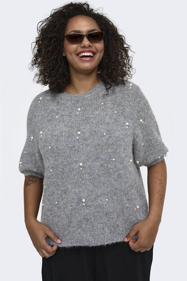 ONLY CARMAKOMA Plus Size gebreide trui grijs - Foto 2