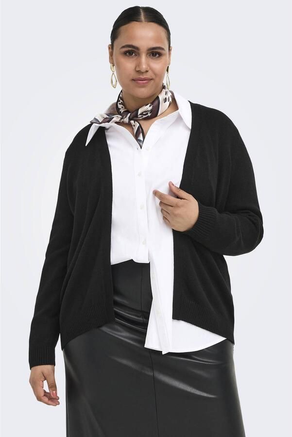 ONLY CARMAKOMA Plus Size gemêleerd gebreid vest zwart