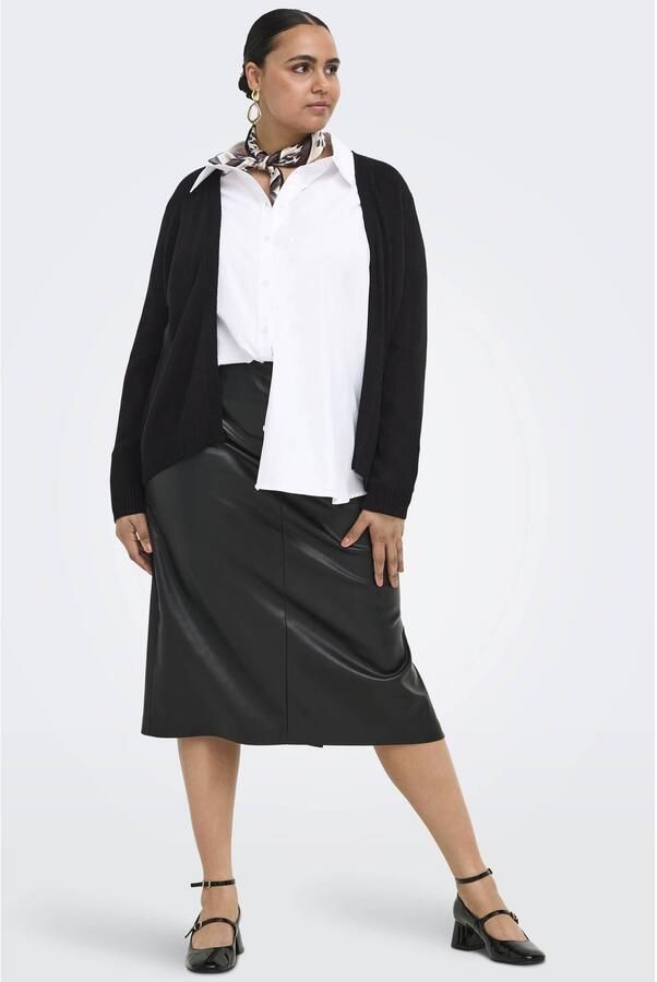 ONLY CARMAKOMA Plus Size gemêleerd gebreid vest zwart - Foto 2