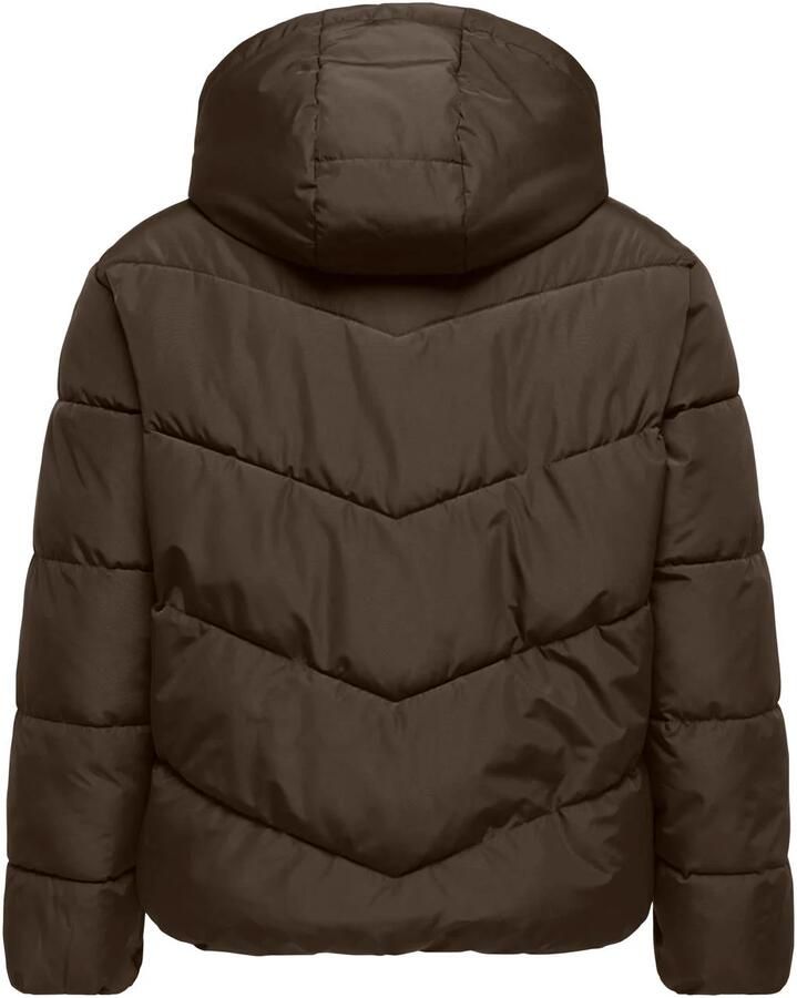 ONLY CARMAKOMA Plus Size gewatteerde winterjas donkerbruin
