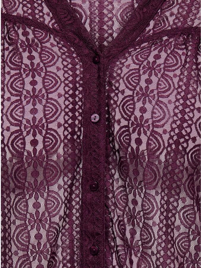 ONLY CARMAKOMA Plus Size kanten blouse donkerrood - Foto 2