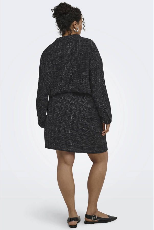 ONLY CARMAKOMA Plus Size mini kokerrok met glitters zwart - Foto 3