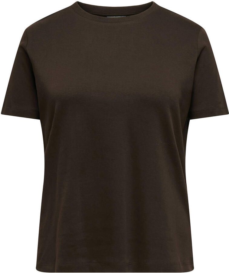 ONLY CARMAKOMA Plus Size rechtvallend T-shirt donkerbruin