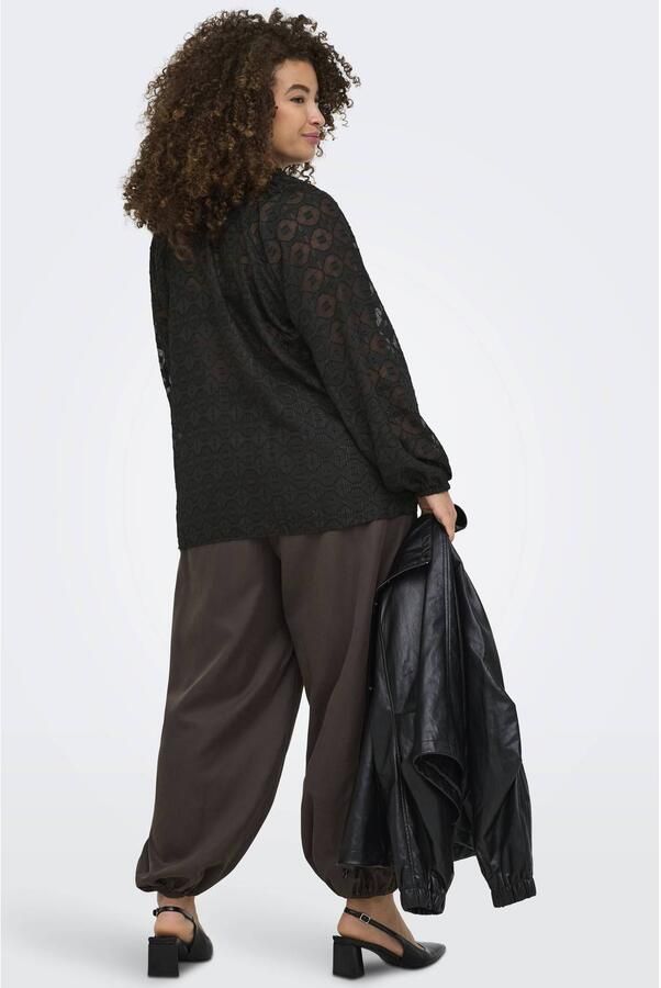 ONLY CARMAKOMA Plus Size semi-transparante top met glitters zwart - Foto 2