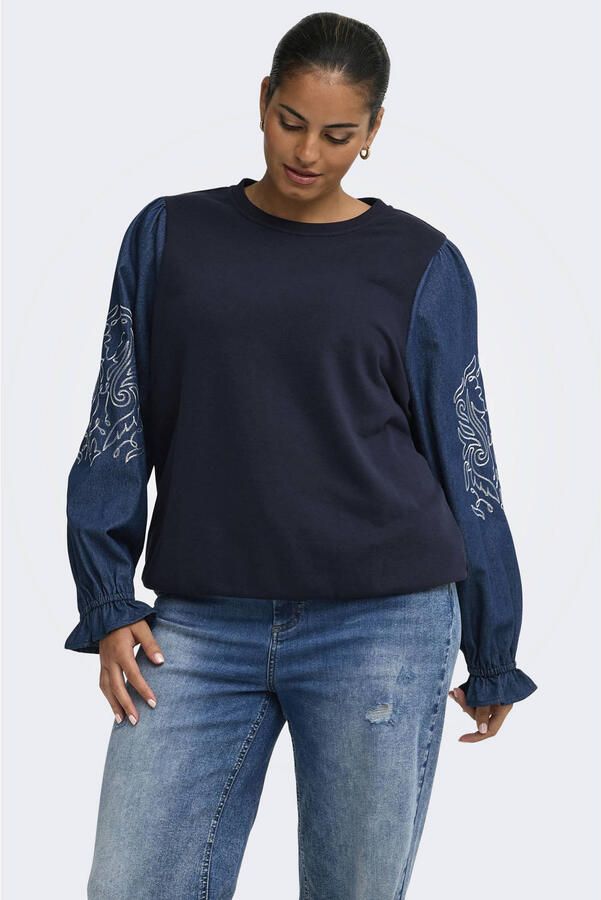 ONLY CARMAKOMA Plus Size sweater donkerblauw